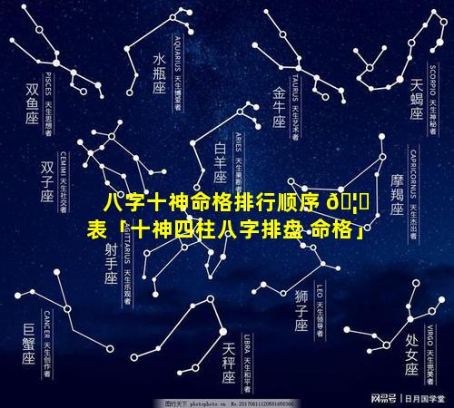 八字十神命格排行顺序 🦄 表「十神四柱八字排盘 命格」